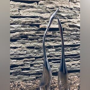 Pretty Collectible Recycled Aluminum goose/crane figurines Vintage Hoselton